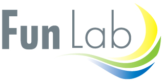 Fun Lab ロゴマーク。同社が目指すオープンイノベーションの共創する楽しさのイメージをロゴで表現している。